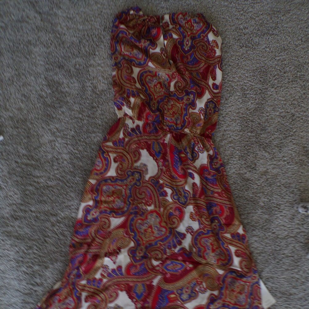NWT Luisa Spagnoli ITALIAN SILK dress M Maxi Boho - Picture 2 of 9